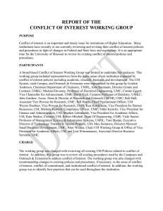 REPORT OF THE CONFLICT OF INTEREST WORKING GROUP