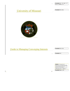 University of Missouri Guide to Managing Converging Interests