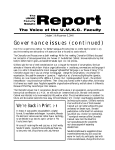 Governance issues (continued)
