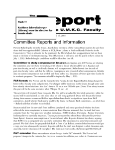 Report Committee Reports and Information The Voice of the U.M.K.C. Faculty