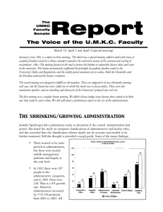 Report The Voice of the U.M.K.C. Faculty