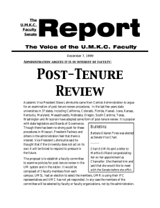 Post-Tenure Review The U.M.K.C.