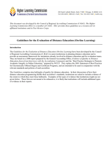 This document was developed by the Council of Regional Accrediting... Learning Commission (HLC) is a member of C-RAC.  HLC...