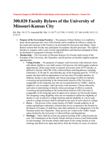 300.020 Faculty Bylaws of the University of Missouri-Kansas City