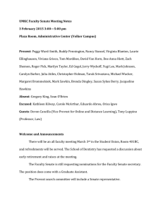 UMKC Faculty Senate Meeting Notes 3 February 2015 3:00—5:00 pm