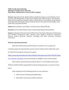 UMKC Faculty Senate Meeting Meeting 21 October 2014, 3:00-5:00