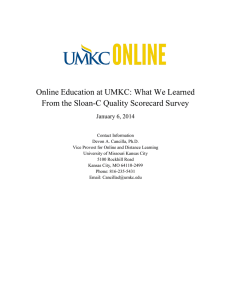 Online Education at UMKC: What We Learned January 6, 2014