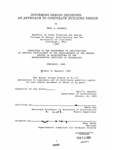 INFORMING  DESIGN  DECISIONS: AN by University  of  Cincinnati