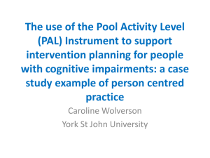 The use of the Pool Activity Level (PAL) Instrument to support
