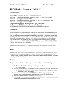 18-742 Project Statement (Fall 2012)