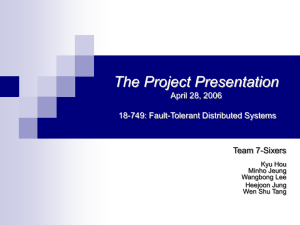 The Project Presentation April 28, 2006 18-749: Fault-Tolerant Distributed Systems Team 7-Sixers