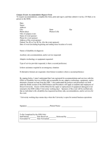 Campus Events Accommodation Request Form