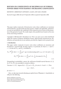 BOUNDS ON COEFFICIENTS OF RECIPROCALS OF FORMAL