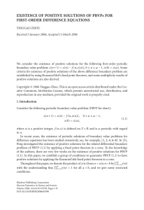 EXISTENCE OF POSITIVE SOLUTIONS OF PBVPs FOR FIRST-ORDER DIFFERENCE EQUATIONS