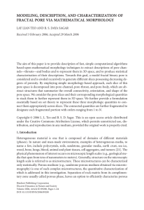 MODELING, DESCRIPTION, AND CHARACTERIZATION OF FRACTAL PORE VIA MATHEMATICAL MORPHOLOGY