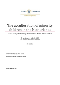 The acculturation of minority children in the Netherlands