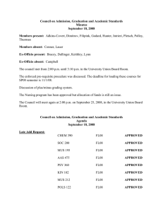 Council on Admission, Graduation and Academic Standards Minutes September 18, 2008