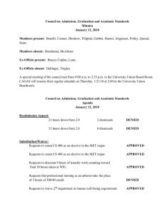 Council on Admission, Graduation and Academic Standards Minutes January 12, 2010