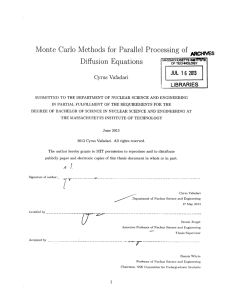 Monte  Carlo  Methods  for  Parallel ... Diffusion  Equations JUL 16  2013