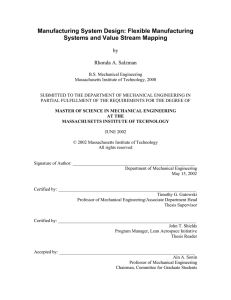 Manufacturing System Design: Flexible Manufacturing Systems and Value Stream Mapping  by
