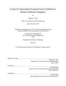 Control of Agricultural Nonpoint Source Pollution in Kranji Catchment, Singapore