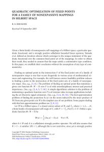 QUADRATIC OPTIMIZATION OF FIXED POINTS FOR A FAMILY OF NONEXPANSIVE MAPPINGS