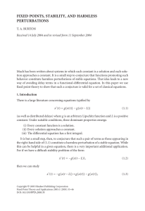 FIXED POINTS, STABILITY, AND HARMLESS PERTURBATIONS