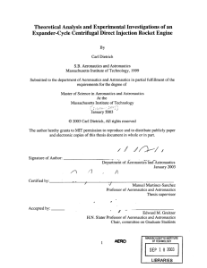 Theoretical  Analysis  and Experimental  Investigations  of... Expander-Cycle  Centrifugal Direct Injection Rocket  Engine
