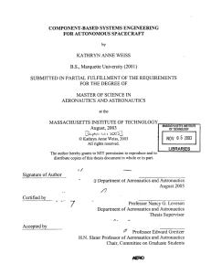 COMPONENT-BASED  SYSTEMS  ENGINEERING FOR AUTONOMOUS  SPACECRAFT B.S.,