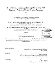 Geochemical  Modeling  of an  Aquifer  Storage ... Recovery  Project in Union  County,  Arkansas 2013