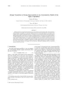 Abrupt Transition to Strong Superrotation in an Axisymmetric Model of... Upper Troposphere 2928 K