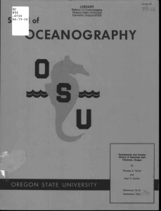 OCEANOGRAPHY of s OREGON STATE UNIVERSITY