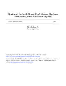 [Review of the book ] Men of Blood: Violence, Manliness,