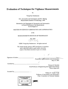 Evaluation of  Techniques  for Vigilance  Measurements