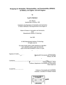 Designing  for Reliability,  Maintainability, and Sustainability (RM&amp;S)