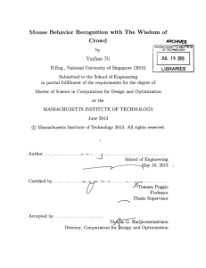 Mouse  Behavior  Recognition  with  The ... Crowd Yuzhao  Ni JUL  19  2013