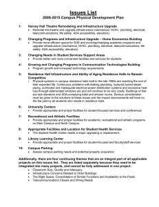 Issues List 2009-2015 Campus Physical Development Plan 1: