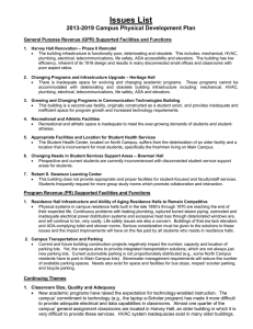Issues List 2013-2019 Campus Physical Development Plan