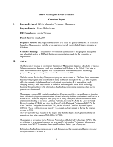 2000-01 Planning and Review Committee  Consultant Report Program Reviewed: