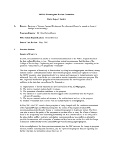 2002-03 Planning and Review Committee  Status Report Review I.