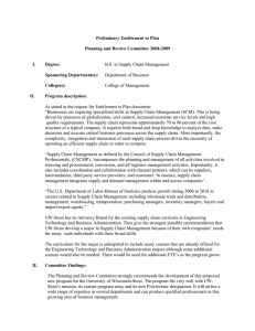 Preliminary Entitlement to Plan  Planning and Review Committee 2008­2009  I.  Degree: