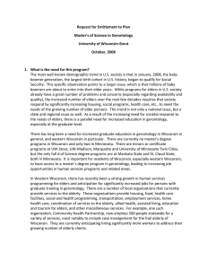 Request for Entitlement to Plan   Master’s of Science in Gerontology  University of Wisconsin‐Stout  October, 2008 