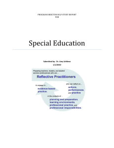 Special Education  PROGRAM DIRECTOR SELF-STUDY REPORT FOR