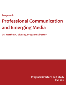 Professional Communication and Emerging Media Program in Dr. Matthew J Livesey, Program Director
