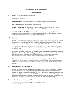 1998-99 Planning and Review Committee  Consultant Report I.