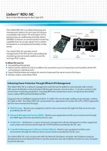 Liebert  Best in Class Monitoring For Rack Type UPS ®