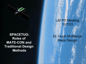 SPACETUG: Roles of MATE-CON and Traditional Design