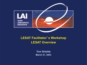 LESAT Facilitator s Workshop LESAT Overview ’