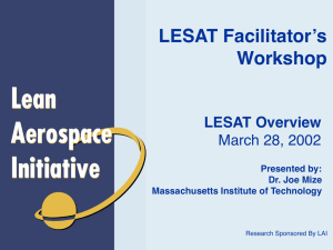 LESAT Facilitator’s! Workshop! LESAT Overview! March 28, 2002!