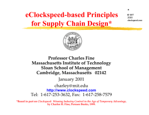 eClockspeed-based Principles for Supply Chain Design*